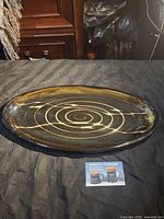 Top view of oval platter showing glaze pattern