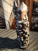 Full view of Makonde ebony Tree of Life sculpture