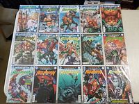 All 14 Aquaman Rebirth comics laid out in four-by-four grid