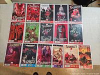 All 16 Thunderbolts issues arranged in four rows