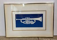 Front view showing framed print, signature and edition number