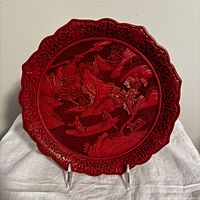 Front view showing entire carved plate