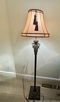 Full view of floor lamp showing entire structure and proportions