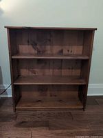 Front view of entire bookcase with three shelves