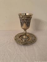 Goblet on tray showing overall design