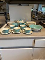 Full view of entire 33-piece set on countertop