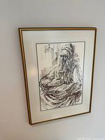 Framed Yossi Stern lithograph full view