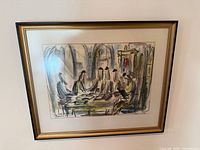 Front view of framed print showing artwork, mat and frame