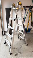 Full view of folded ladder showing overall condition and design
