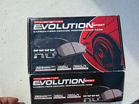 Front view of two PowerStop Evolution Sport Z23 brake pad boxes