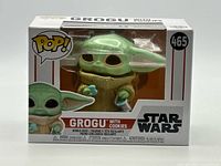 Front view of boxed Funko Pop! Grogu with Cookies #465