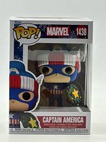 Front view of boxed Captain America Funko Pop #1438