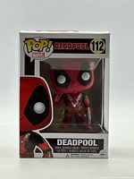 Front view of boxed Deadpool #112 Pop! figure