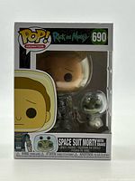 Front view of boxed Funko Pop! Space Suit Morty with Snake #690