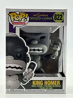 Front of boxed King Homer Funko Pop showing figure and label
