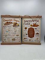 Front view of both recipe plaques side-by-side