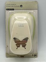 Front of packaged Recollections butterfly lever punch showing size 1.3/4 in