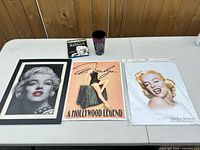 All five Marilyn Monroe items laid out on table