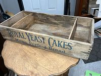 Side view showing Royal Yeast Cakes Makes Perfect Bread lettering and interior divider