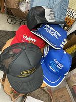 Group of the five vintage trucker hats