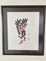 full view of framed print on wall