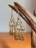 Front view showing full design of both earrings