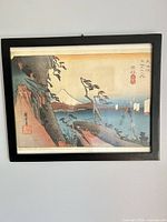 Framed Hiroshige reproduction print front view