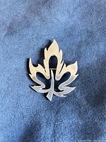 front view of sterling silver maple leaf brooch
