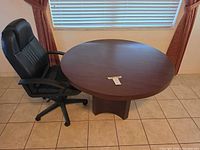Table and chair full view showing size and overall condition