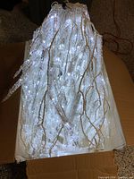 Illuminated LED icicle strands in box