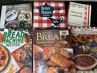 Six cookbooks front covers displayed