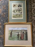 Both framed golf prints together