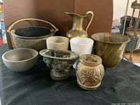 Group shot of all eight vessels on table