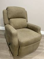 Front view of recliner in upright position