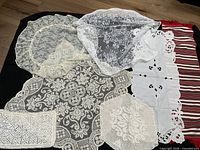 All seven linens spread out for overview
