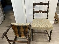 chair pair front view showing design and upholstery
