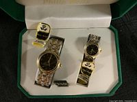 Open presentation box showing both Philip Wells watches with tags