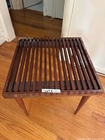 Top view showing slatted wooden surface