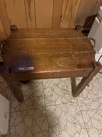 Full view of wooden nautical end table showing overall design and size