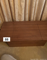 Closed rectangular wood veneer vanity