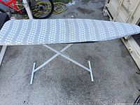 Top view of ironing board showing cover pattern and size