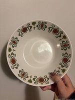 Top view of Johnson Bros Snowhite serving bowl showing full rim pattern