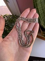 Full view of rhinestone bracelet on hand