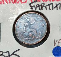 Reverse of 1875 farthing showing Britannia design