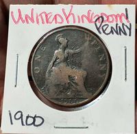 Reverse showing seated Britannia and date 1900 in 2×2 holder