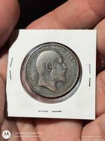 Obverse of 1902 one penny showing Edward VII in flip
