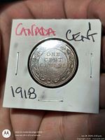 Reverse of 1918 Canada one cent coin in 2x2 flip