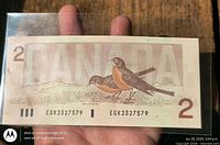 Reverse side showing American robins and large CANADA text