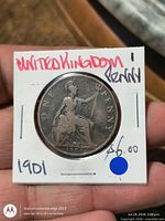 Obverse showing seated Britannia and date 1901 in flip