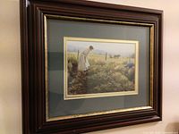 Full view of framed print showing frame, mat and artwork